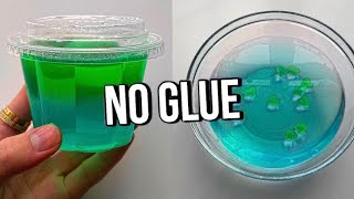 Testing VIRAL NO GLUE SLIMES! How to make DIY NO GLUE slimes, WATER SLIME & 1 ingredient slime