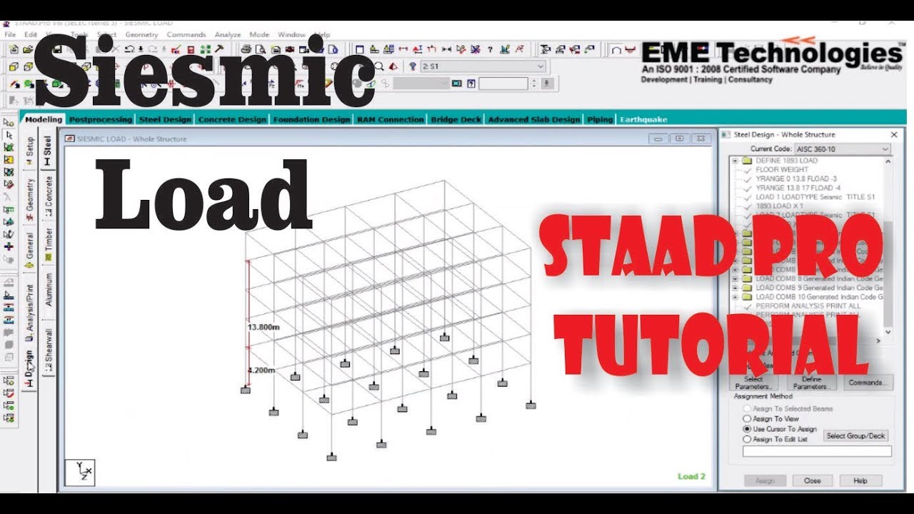 Seismic Load Analysis In Staad Pro - YouTube