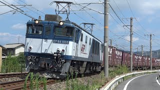 【4K】JR伯備線　EF64-1005号機牽引　貨物列車