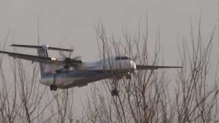 大阪伊丹空港　ANA(ANA　WINGS)　DHC-8-400　Landing 千里川