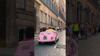 Cruising through Rome in a classic car