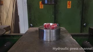 Crushing exploding stuff with hydraulic press