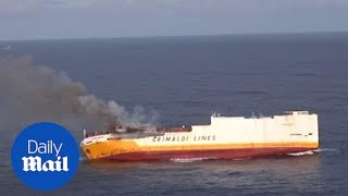 Container ship carrying exotic cars SINKS off French coast