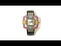 Heidi Daus Pav Crystal Bezel Leather Strap Watch