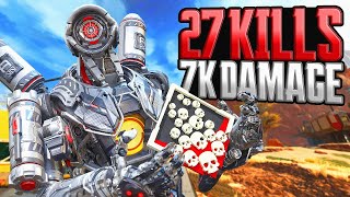 INSANE Pathfinder 27 KILLS and 7,300 Damage Apex Legends Gameplay