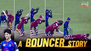 A rare BOUNCER surprise from leg spinner Qais Ahmad to Andre Russell!