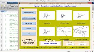 Signature Recognition using image processing matlab project code