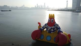 Giant inflatable lobsters make waves in Macau | AFP