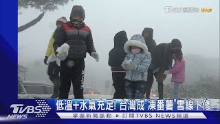 低溫+水氣充足! 台灣成"凍番薯"雪線下修｜TVBS新聞