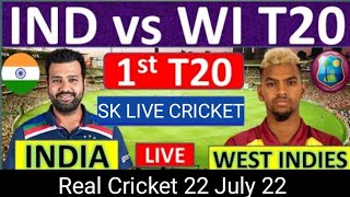 🔴LIVE : India vs West Indies Live || T20 match || 1st T20 Match | ind vs wi Live Cricket Match Today