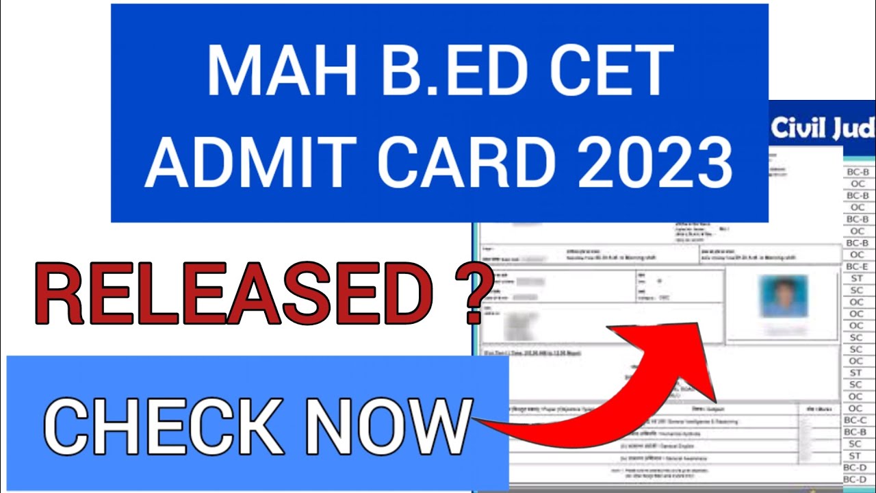 Mah B.ed CET Admit Card 2023 | How To Check Mah B.ed CET Admit Card ...