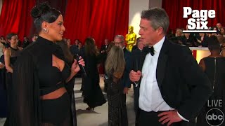 ‘A–hole’ Hugh Grant called out for being ‘rude’ to Ashley Graham at Oscars | Page Six Celebrity News