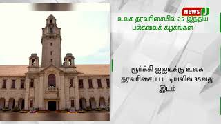 உலக அளவில் சிறந்த பல்கலைக்கழகங்கள் வரிசையில்,  இந்தியாவின் 25 பல்கலைக்கழகங்கள் தேர்வு