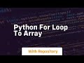 python for loop to array