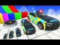 Big & Small Police Cars with Slide Color and Portal Trap - Police Truck Rescue Cars - BeamNG.Drive