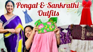 Pongal \u0026 Sankrathi Outfits #Ashi Customized Dresses/Designer Sarees#Tips for designing #teluguvlogs