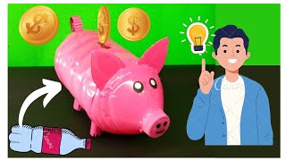 How To Make A Cute Piggy Bank | Plastic Bottle Craft | DIY Craft Ideas