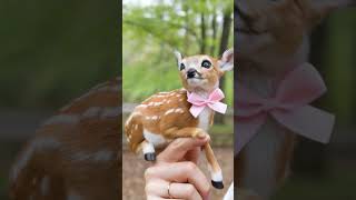 एक नन्हा हिरण उंगली पर बैठा! 🦌💕 | Baby Deer Sitting on Finger | Cute Animal Moments