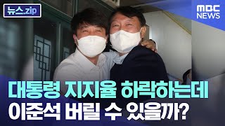 대통령 지지율 하락하는데.. 이준석 버릴 수 있을까? [뉴스.zip/MBC뉴스]