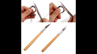 NIUPIKA Sword Shaped Bamboo Handle Agate Knife Polishing DIY Jewelry Polishing Tool