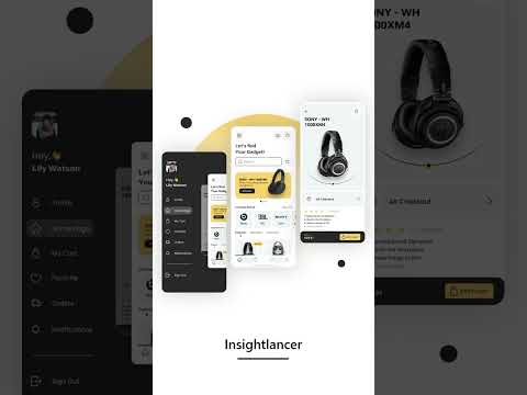 Creative and modern UI design of earphones e-commerce app.