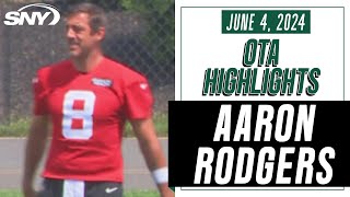 Aaron Rodgers gets loose at Jets OTAs on Tuesday | SNY