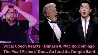 Vocal Coach Reacts to Dimash & Placido Domingo - The Pearl Fishers’ Duet: Au fond du Temple Saint