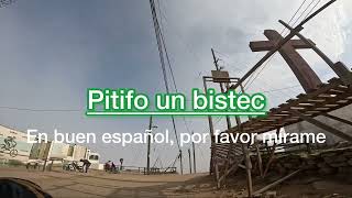 Pitufo!! Un bistec, en buen español, por favor mírame en mi bajada.