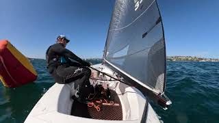 Finn Sunday race - light NE Seabreeze on Sydney Harbour