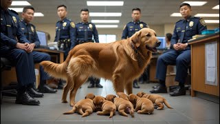 母犬が子犬を連れて助けを求めて警察署に駆け込むと、警察官は予想外の反応