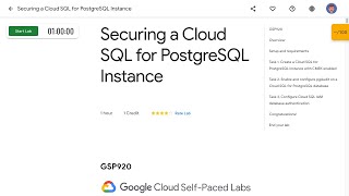 Securing a Cloud SQL for PostgreSQL Instance GSP920