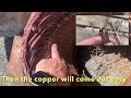 280kg 70yo motor melt bulk copper bars asmr metal melting scrapyard pick up bigstackd