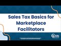 Sales Tax Basics for Marketplace Facilitators