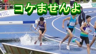 滋野聖也選手が8:35.80で1位。男子3000ｍSC、ホクレンディスタンスチャレンジ千歳大会、2022年7月16日。