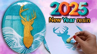 ✨ The first resin project of 2025! Making amazing New Year themed resin art 🎉