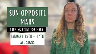 TURNING POINT of Mars Retrograde: Sun opposite Mars. January 13th - 17th 2025. All Signs