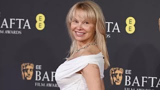 Pamela Anderson Glows in Fresh-Faced Look, White Gown \u0026 Diamonds at the 2025 BAFTAs