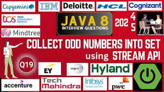 Java 8 Stream API Interview Questions: Collect Odd Numbers into Set Using Java 8 Stream API