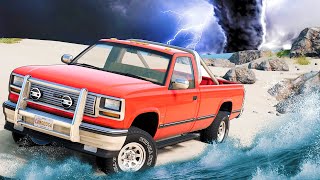 FLOOD MOD ESCAPE But It's During a TORNADO in BeamNG Drive Mods!