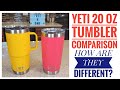 Difference Between YETI Rambler 20 oz Tumbler & Travel Mug with Handle and Stonghold Lid