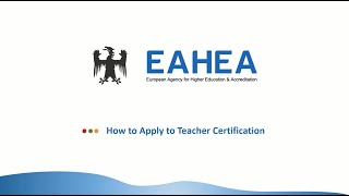 How to Apply to EAHEA Teacher Certification Service?