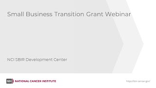 FY2023 NCI SBIR Contracts Solicitation Webinar