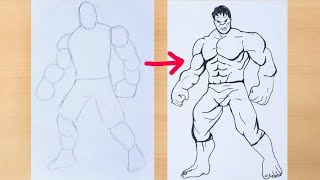 How to Draw The Hulk- Simple Step by Step Video Lesson | the avengers Hulk