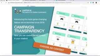 Cashbot.ai Chatbot Monetization Tutorial with Chatfuel.com [Campaign Transparency!]