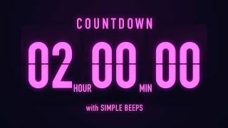 2 Hours Countdown Timer โณ Flip Clock with Low Beeps Every 5 Minutes ๐ฃ