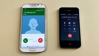 Samsung Galaxy S4 vs iPhone 4 Incoming Call \u0026 Outgoing Call