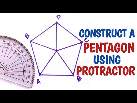 How To Draw A Regular Pentagon Using A Protractor........ - YouTube