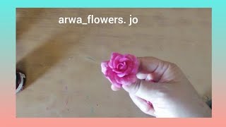 Rose flower from airdry cly#art#airdryclay#ورد جوري_ #hand_made_#flowers#ceramics#arwa_flowers