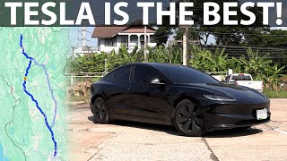 Tesla Model 3 LR Highland Sunday Driving in Thailand