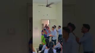 Surprised teacher at college